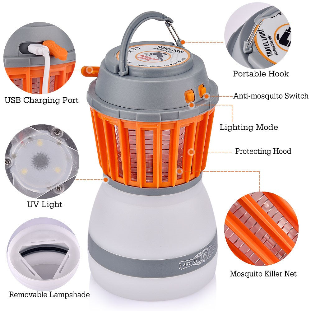 2-in-1 Rechargeable UV Mosquito Zapper Camping Tent Lantern