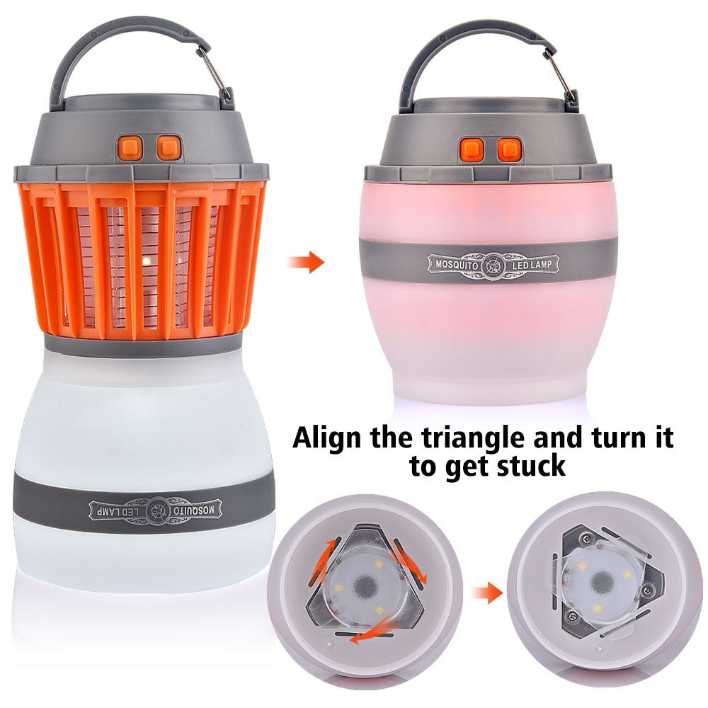 2-in-1 Rechargeable UV Mosquito Zapper Camping Tent Lantern