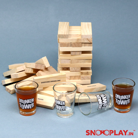 Tipsy Tower Drinking Game Set Party Fun Shot Glasses Drink Group Frien