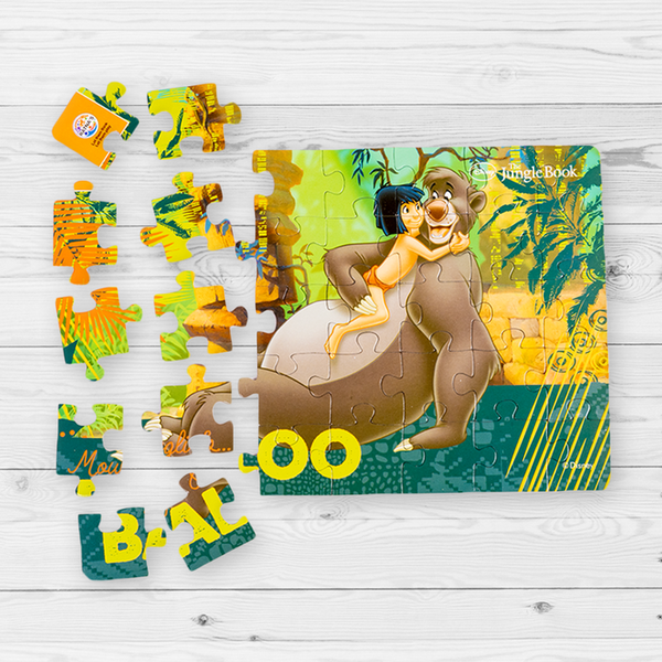 4 IN 1 Mowgli Jungle Livre Puzzle 140 Pièces pour Enfants, 35 Pièces Chaque