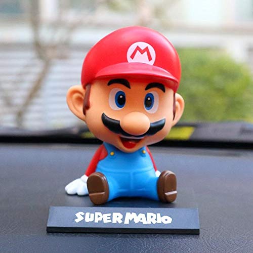 Super Mario Bobblehead Action Figure Car Decoration with Phone Stand