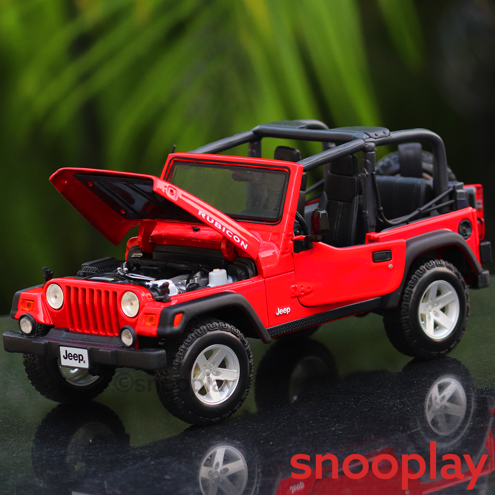 Licensed Jeep Wrangler Rubicon (Open Roof) Diecast Car Model (1:18 Sca –  Snooplay