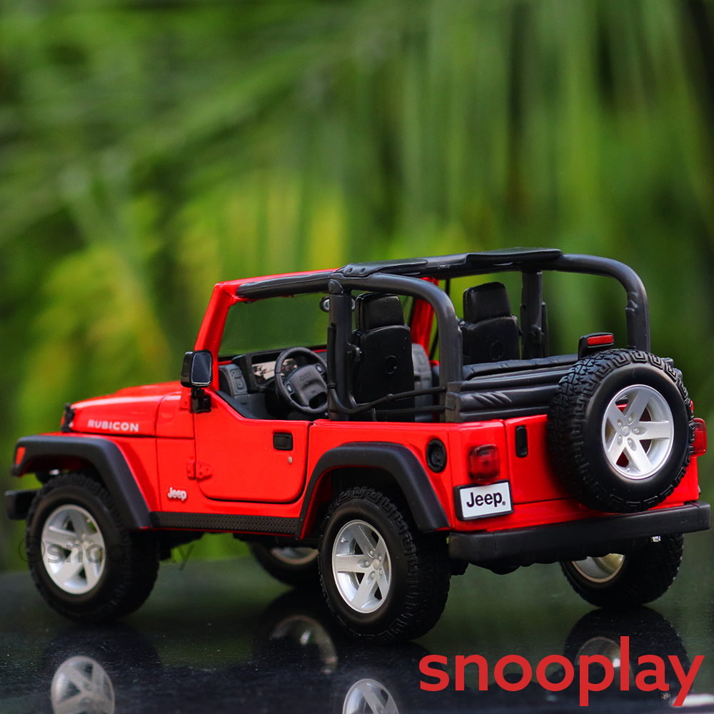 Licensed Jeep Wrangler Rubicon (Open Roof) Diecast Car Model (1:18 Sca –  Snooplay