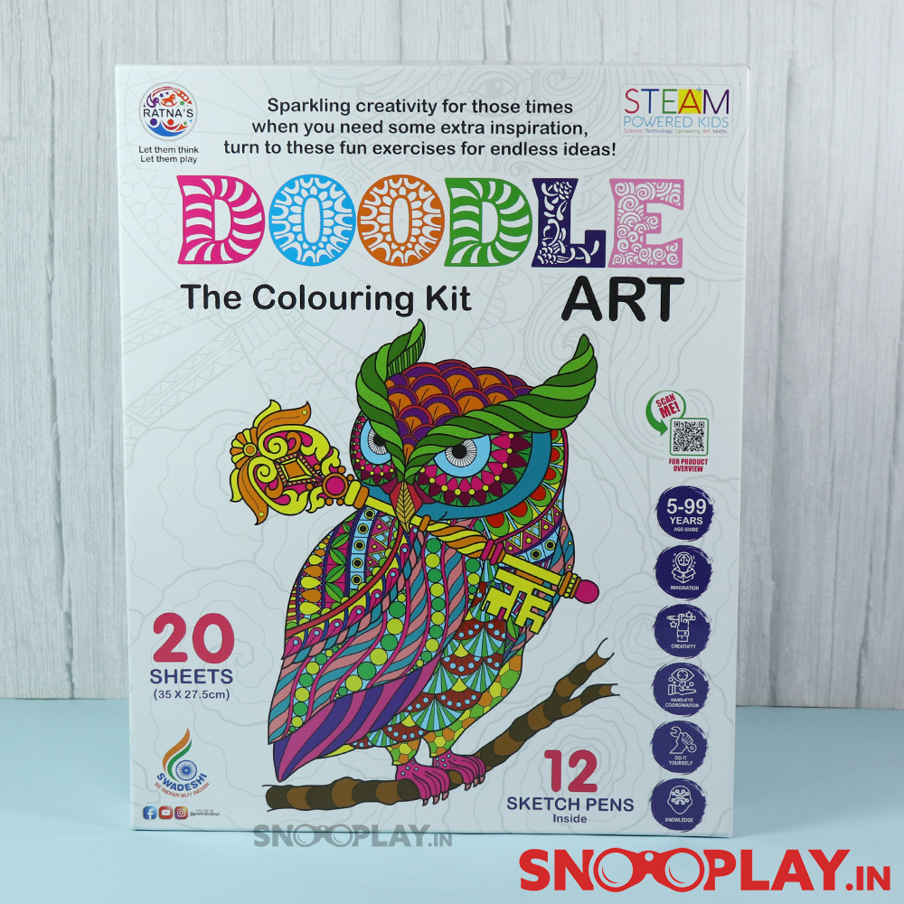 Buy Doodle Art Colouring Kit For Kids (Box of 20 Sheets) Colouring ...