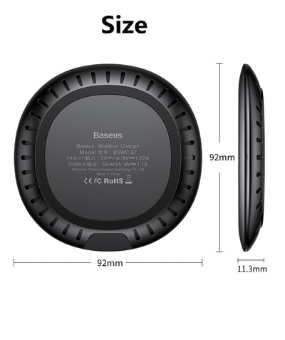 Baseus Leather Ultra Slim Qi Fast Wireless Charging Pad For IPhone & Android
