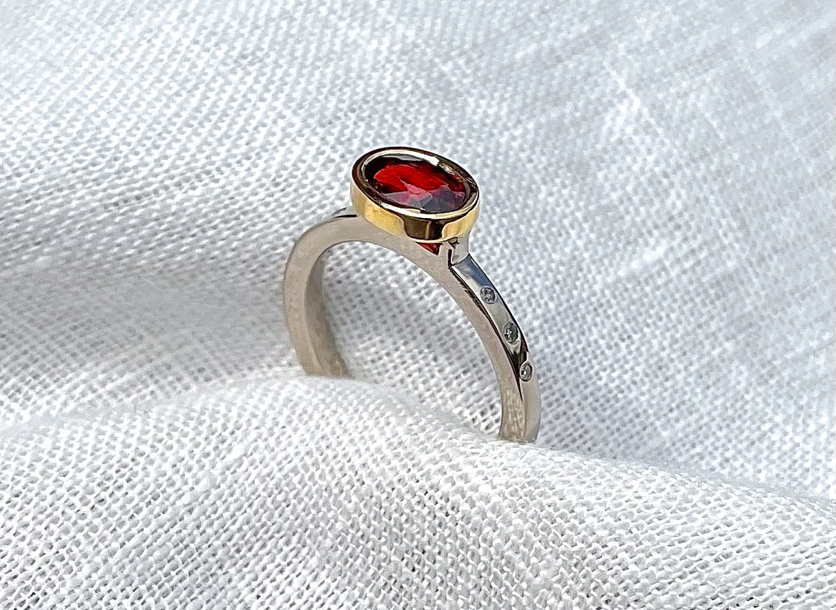 ethical garnet ring