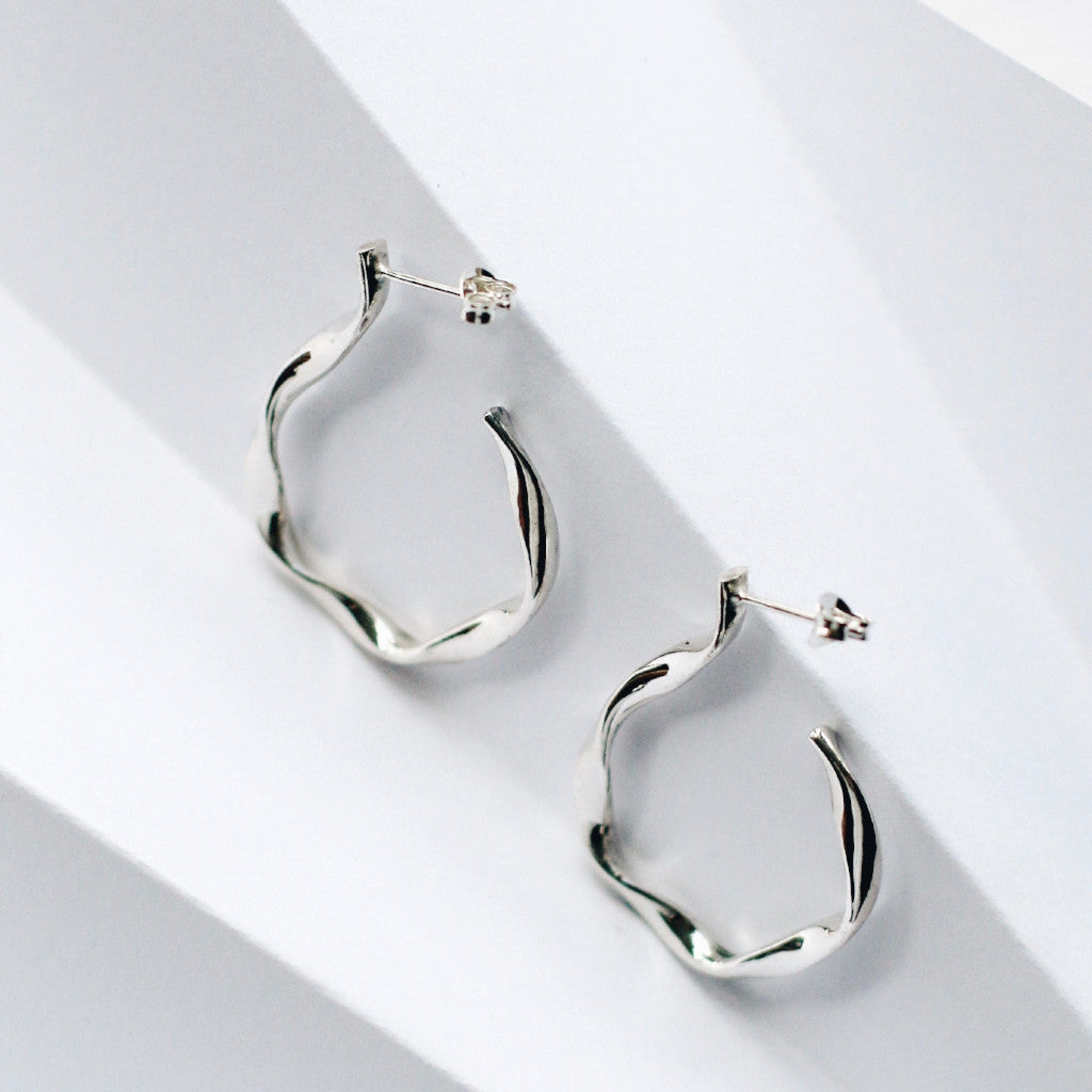 Loka Recycled Silver Twisted Hoop Earrings | ANUKA Jewellery