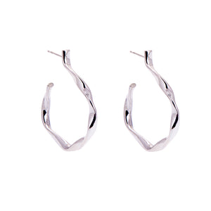 Loka Recycled Silver Twisted Hoop Earrings | ANUKA Jewellery