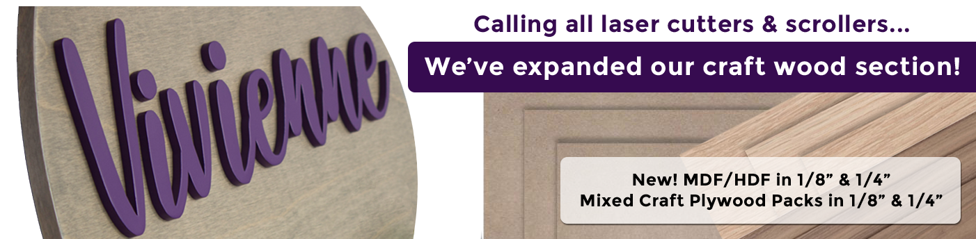 Craft plywood perfect for laser cutters and scroll saw work