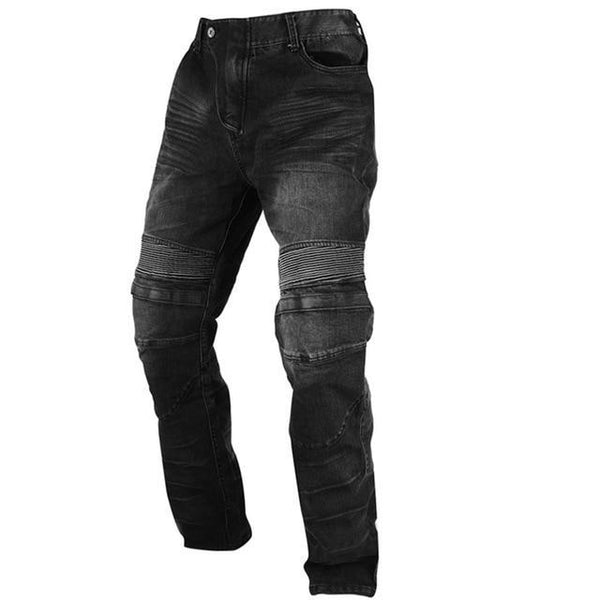 BUY DUHAN Blue / Black Motorcycle Denim Jeans Mens ON SALE NOW ...