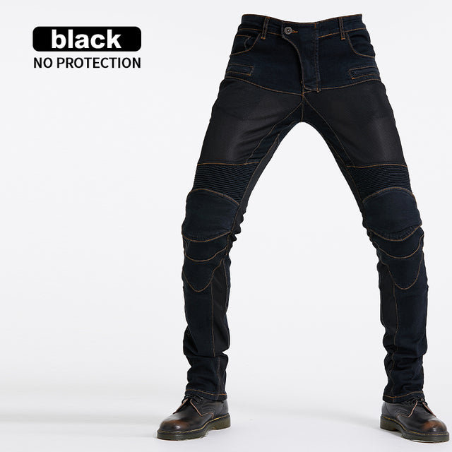 welvaart botsen hobby BUY ROCK BIKER Men's Motorbike Jeans - Black / Blue Denim ON SALE NOW! -  Rugged Motorbike Jeans