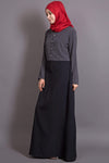 NAZNEEN contrast body daily wear Abaya