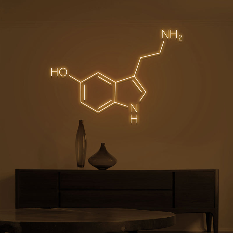 Serotonin Molecule Neon Sign