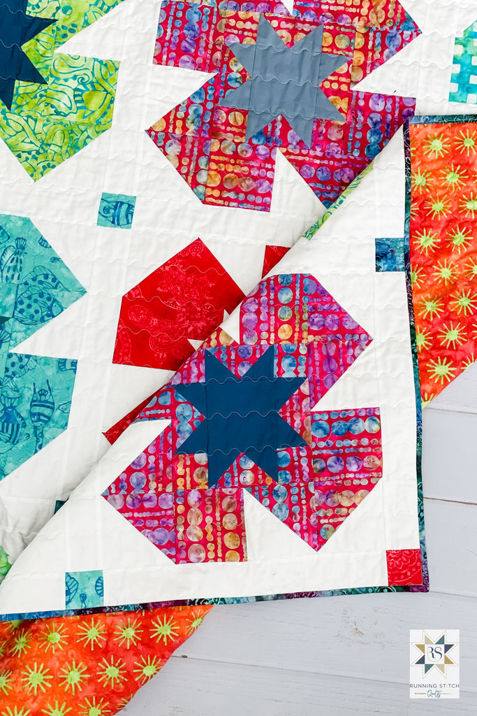 Summer Garden Quilt - The Batik One by Julie Burton of Running Stitch Quilts