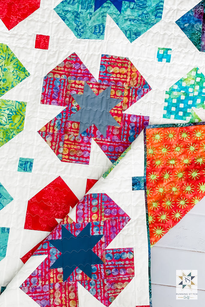 Summer Garden Quilt - The Batik One by Julie Burton of Running Stitch Quilts