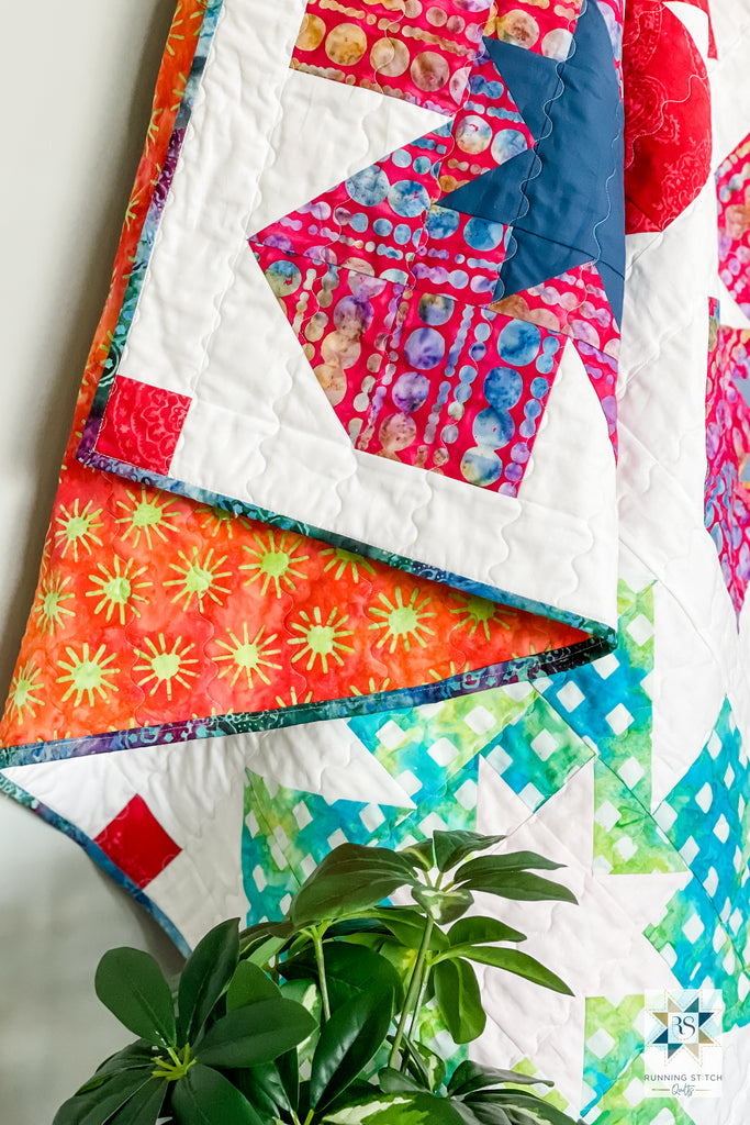 Summer Garden Quilt - The Batik One by Julie Burton of Running Stitch Quilts