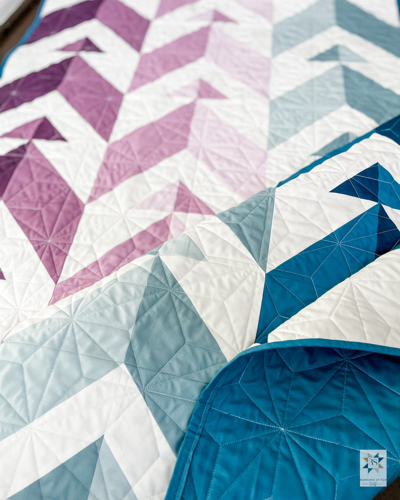 Chevron Points Quilt Pattern by Julie Burton of Running Stitch Quilts