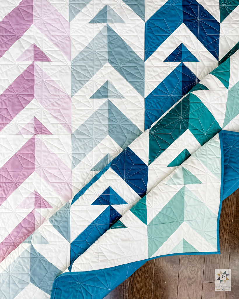 Chevron Points Quilt Pattern by Julie Burton of Running Stitch Quilts