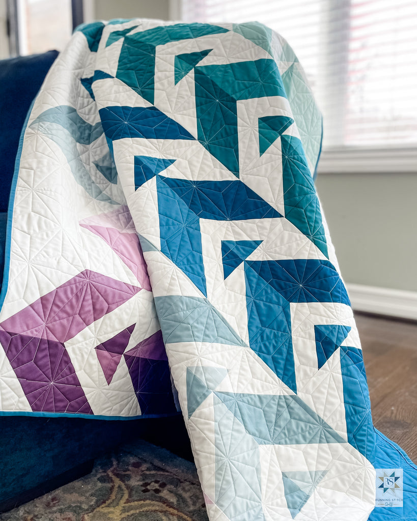 Chevron Points Quilt Pattern by Julie Burton of Running Stitch Quilts