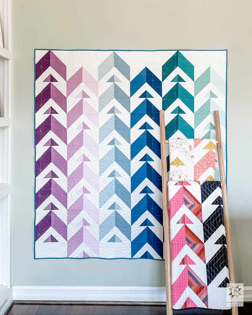 Chevron Points Quilt Pattern by Julie Burton of Running Stitch Quilts