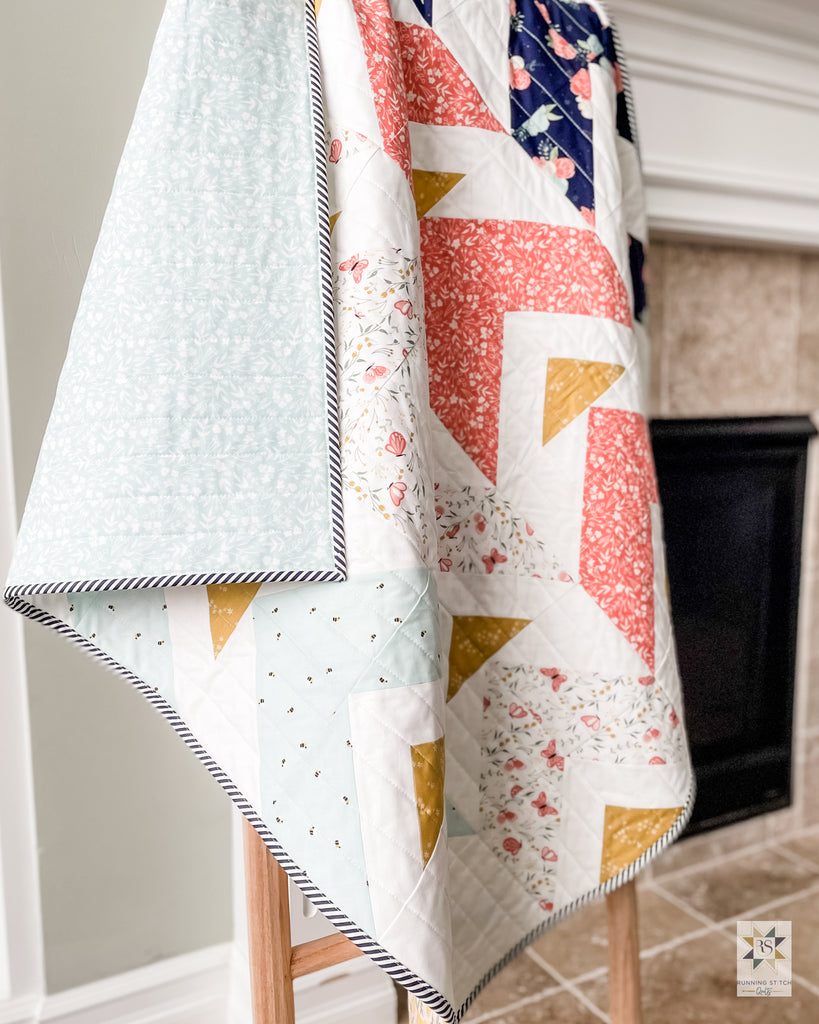 Chevron Points Quilt (Modern Solids version) by Julie Burton of Running Stitch Quilts