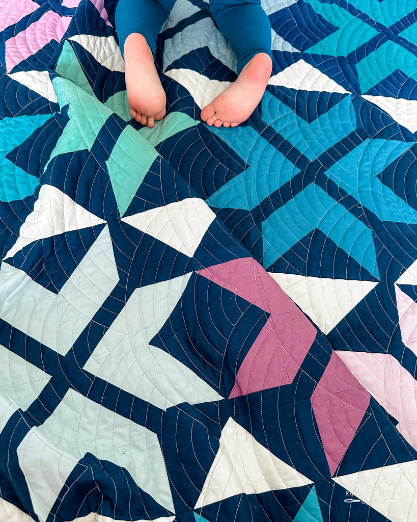 Chevron Stars Quilt Pattern - the cover one by Running Stitch Quilts
