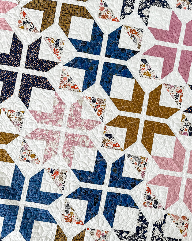 Chevron Stars Quilt Pattern by Running Stitch Quilts - Alexia Abegg Moonglow collection for Ruby Star Society