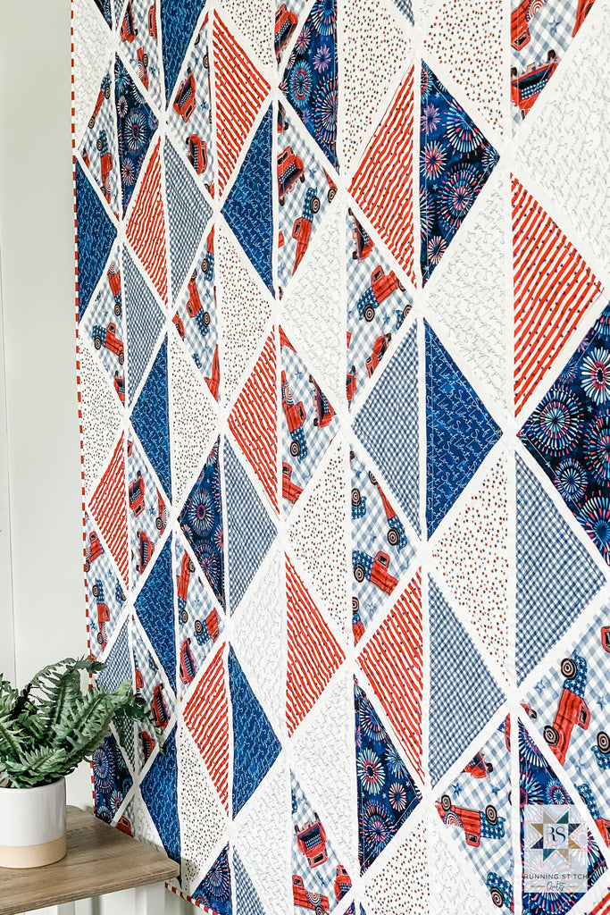 Deltille Quilt Pattern - The Patriotic One by Julie Burton of Running Stitch Quilts