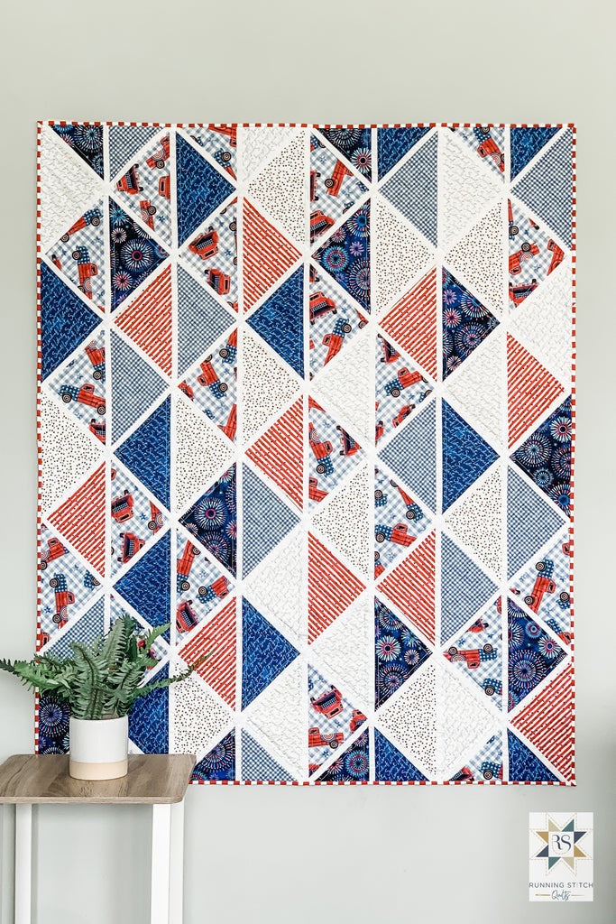 Deltille Quilt - The Patriotic One by Julie Burton of Running Stitch Quilts