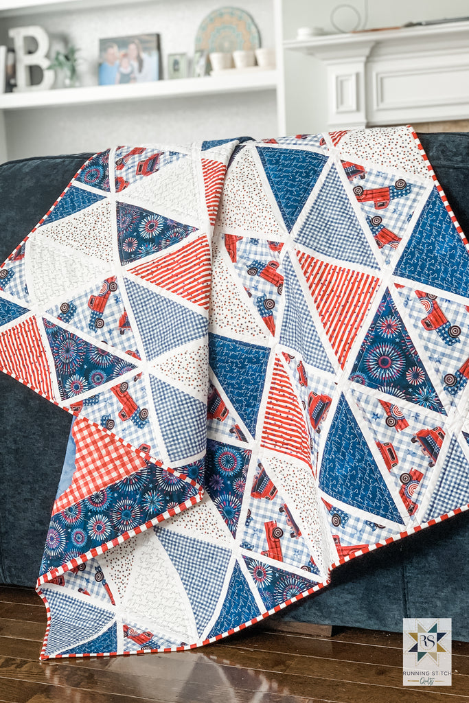 Deltille Quilt Pattern - The Patriotic One by Julie Burton of Running Stitch Quilts