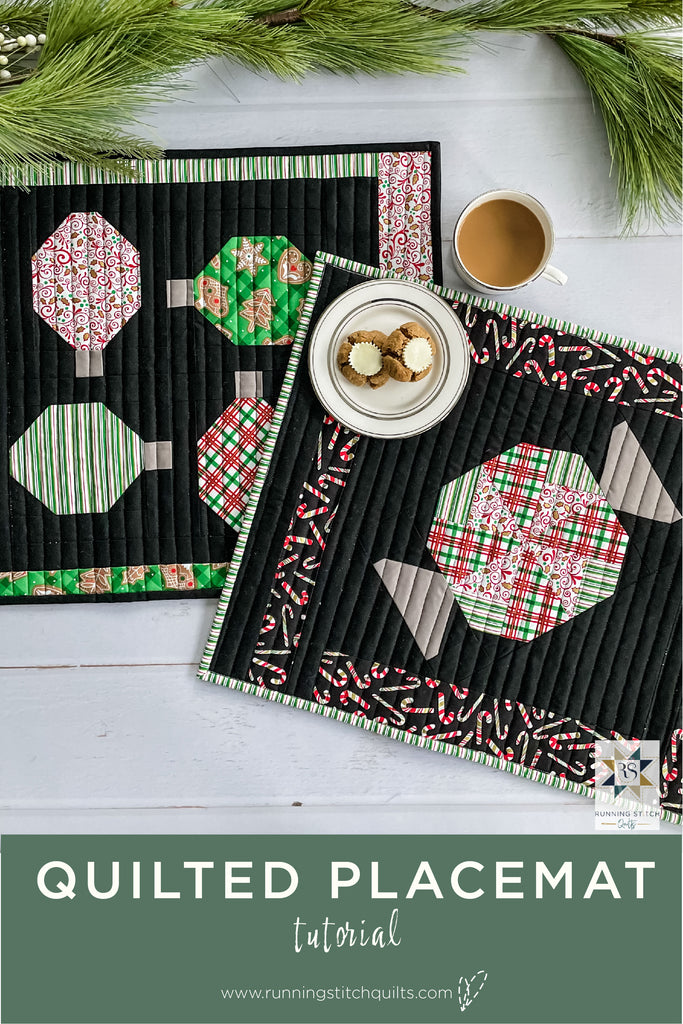 Quilted Placemat Tutorial by Julie Burton of Running Stitch Quilts