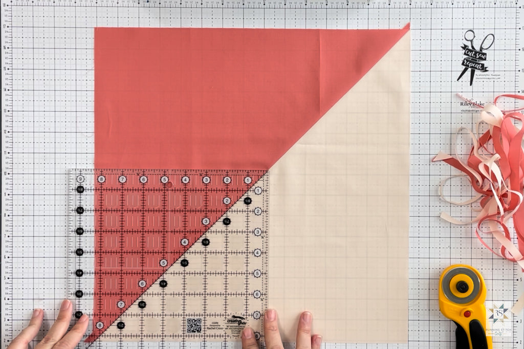 Using two rulers to trim large blocks