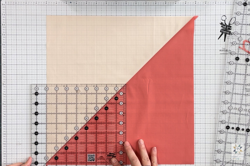 Using two rulers to trim large blocks