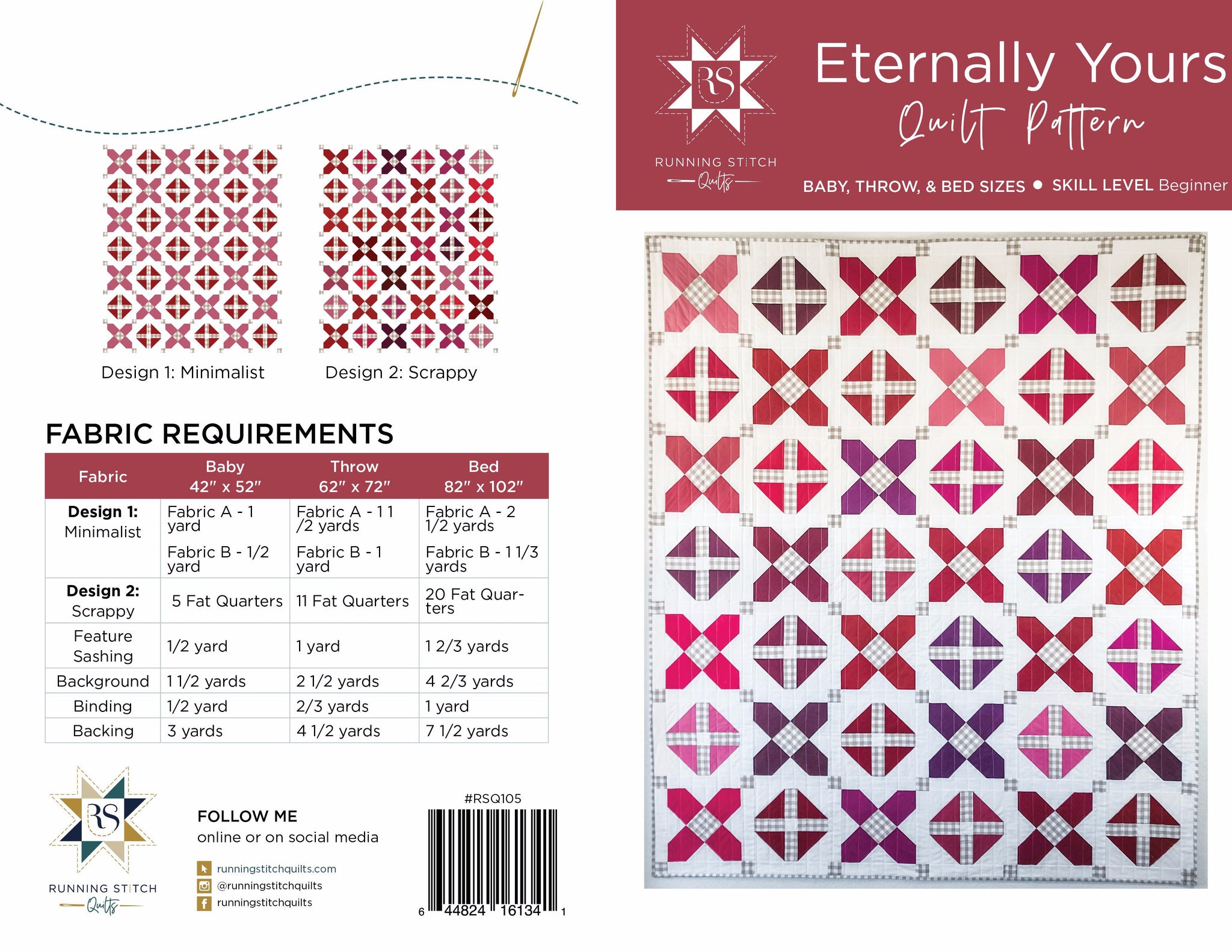 iThinksew - Patterns and More - Starry Pinwheel – ten size FPP pattern  incl. quilt fabric requirements (PDF Download)