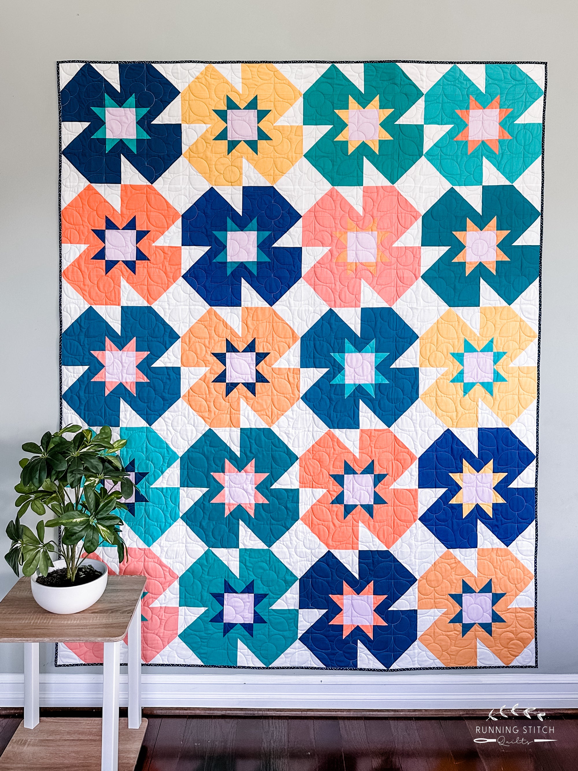 Summer Garden Quilt Pattern - PRINTED - Running Stitch Quilts
