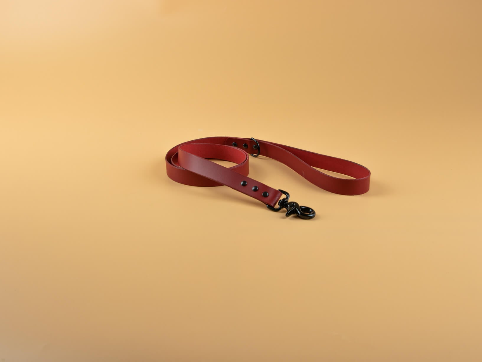 red leather leash