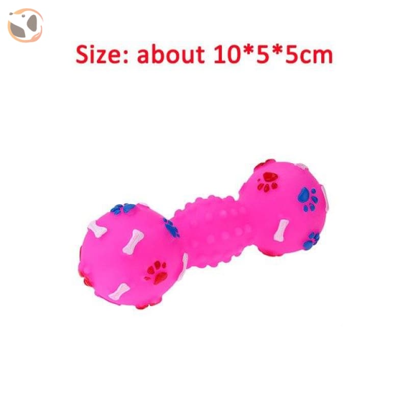 pink squeaky dog ball