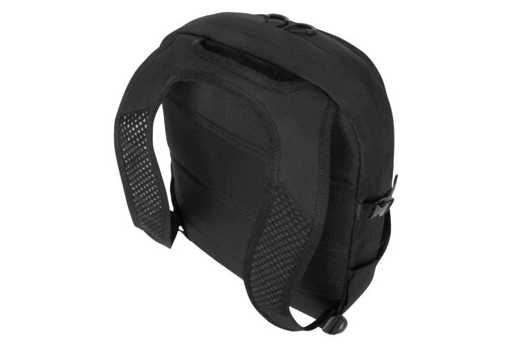 back of Targus’ zero waste backpack in black