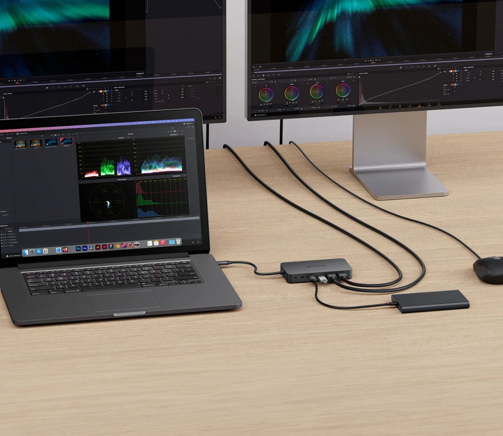Zwei erweiterte 4K-Monitore für das M1, M2 und M3 MacBook, PC und Chromebook