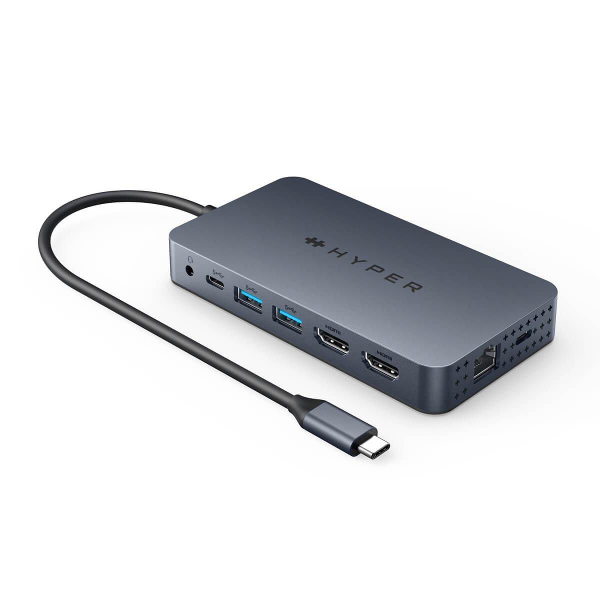 Hyper HyperDrive Dual 4K HDMI 10-in-1 USB-C Hub For M1/M2/M3 MacBooks - Midnight Blue