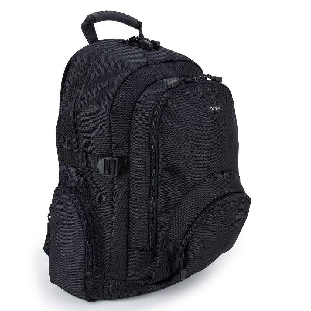 side view of Targus’ classic 15.6” backpack in black