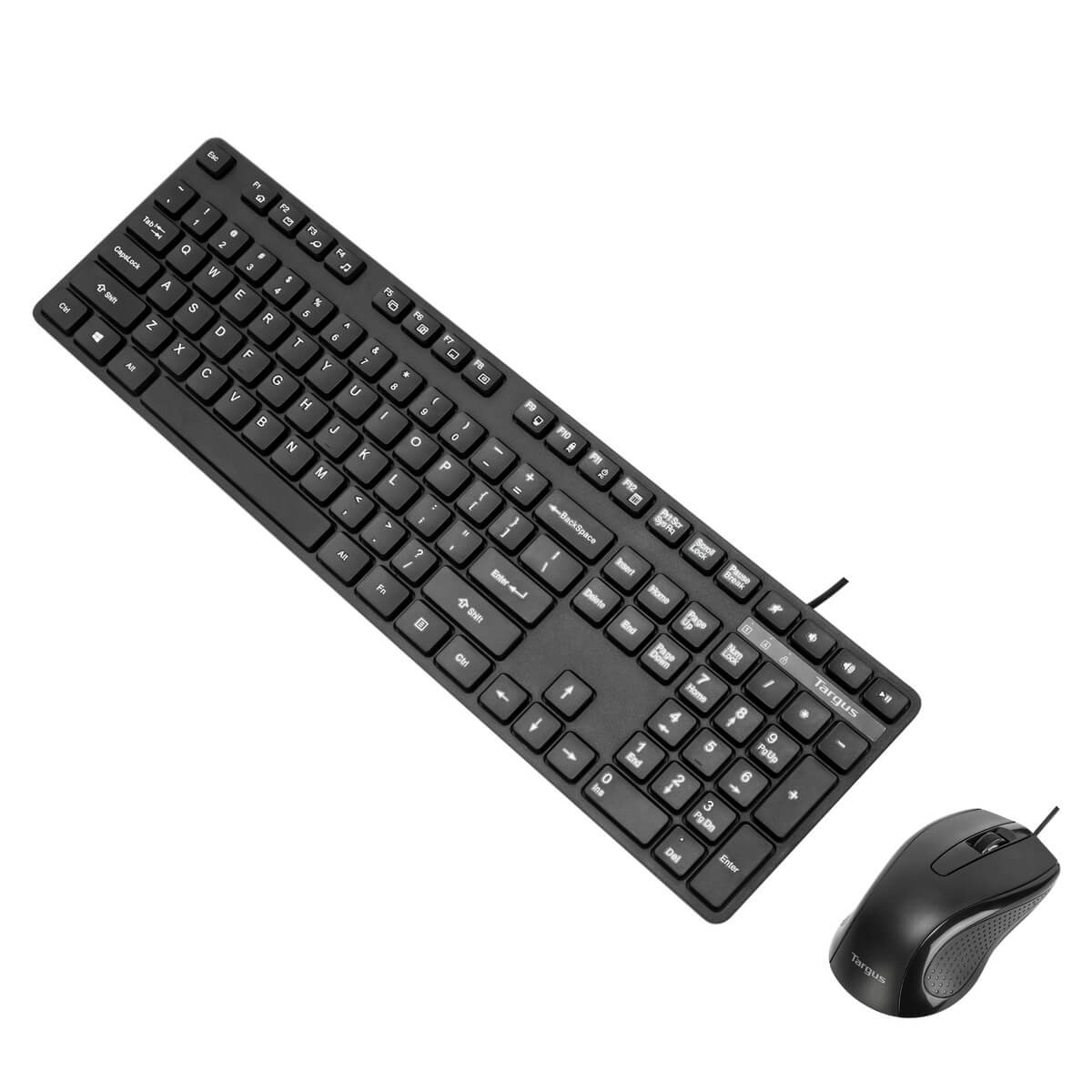 Targus UK Full-size USB Wired Antimicrobial Keyboard (UK) And Full-Size Optical Antimicrobial Wired Mouse Bundle