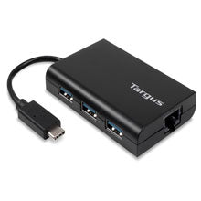 Targus Hub USB-C a 3 x USB-A Ethernet en negro