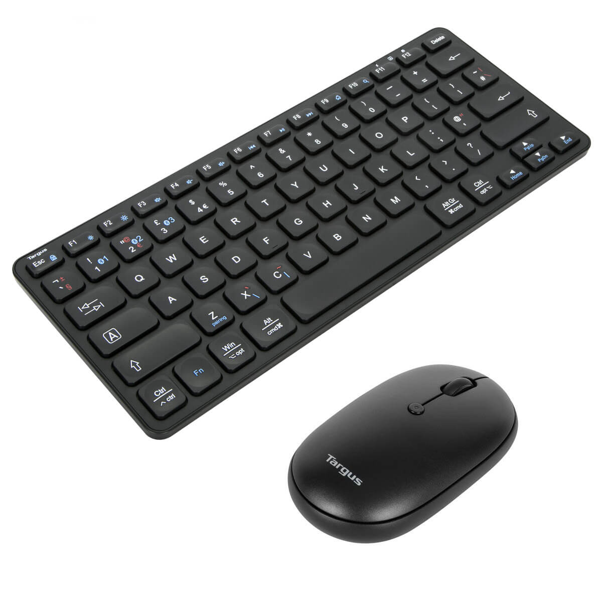 Targus UK Compact Multi-Device Bluetooth® Antimicrobial Keyboard (UK) And Compact Multi-Device Antimicrobial Wireless Mouse Bundle