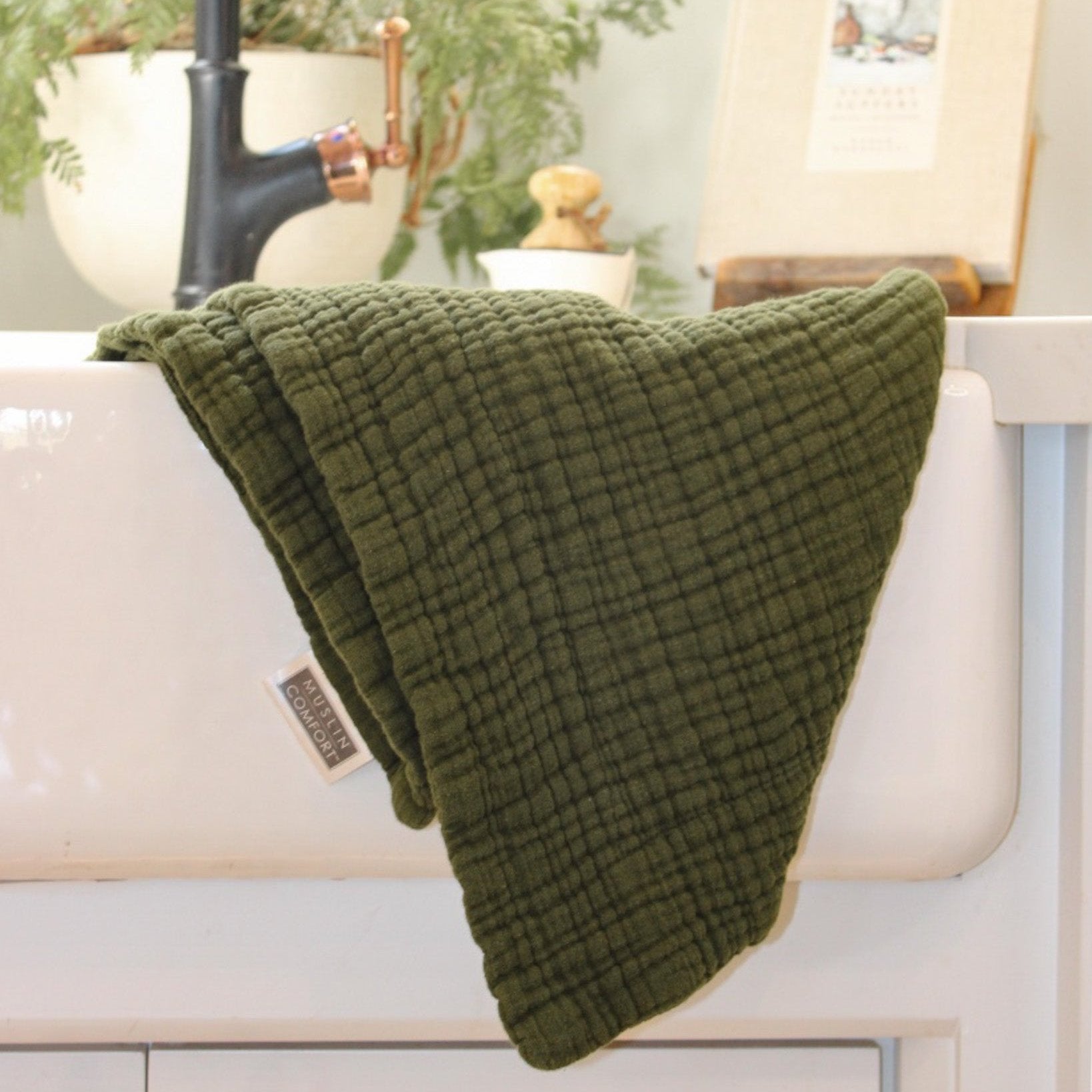 Organic Muslin Dish Towel Sage