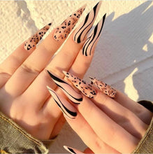 24pcs Press On Nails Long Pink Heart Silver Glitter Coffin False Nails Design Ballerina Fake Nails Manicure Full Cover Nail Tips