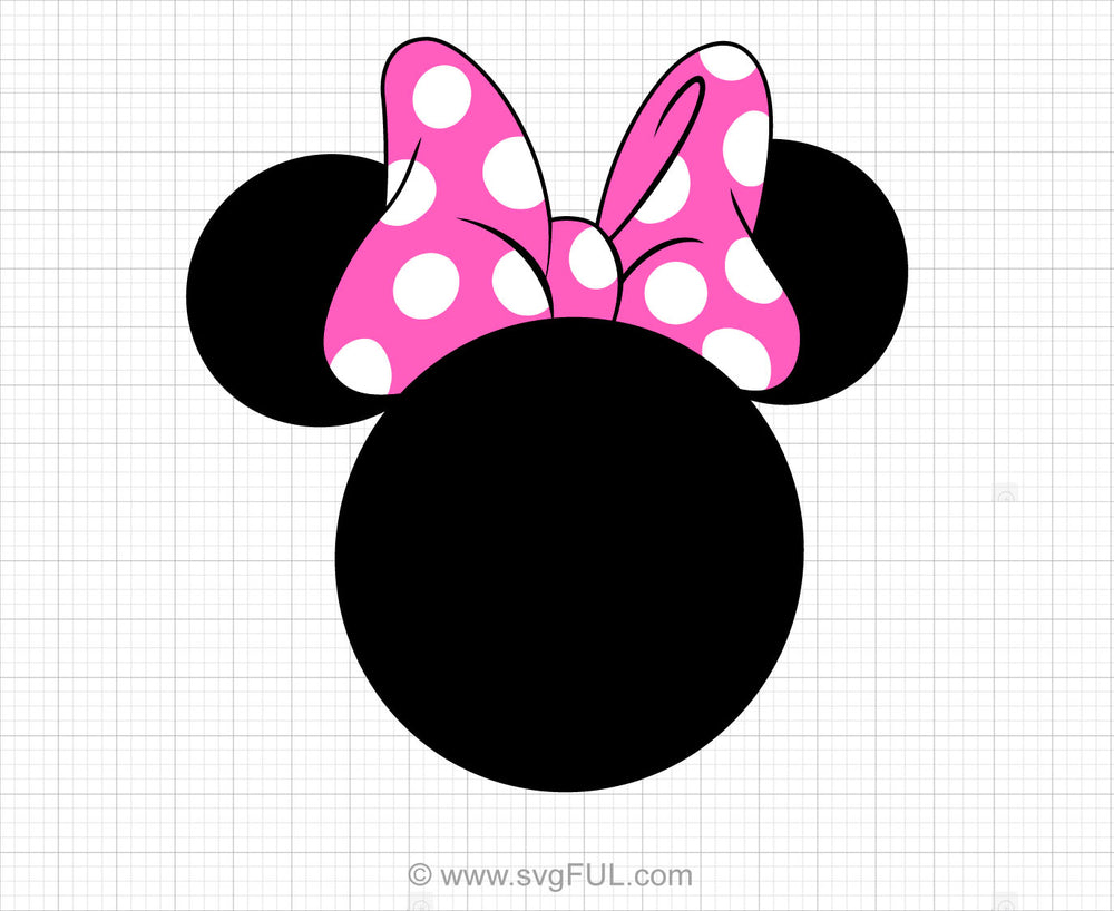 Minnie Mouse Pink Bow Svg Clipart