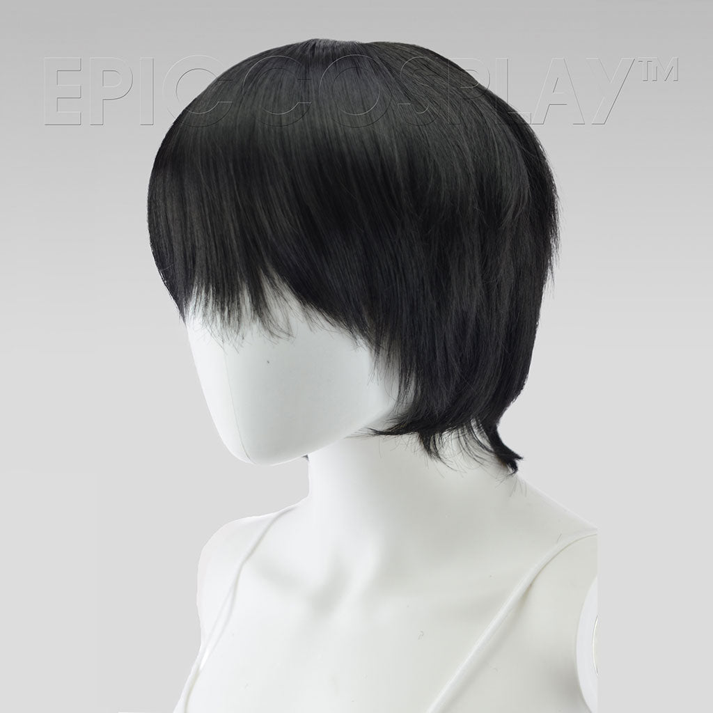 short dark blue cosplay wig