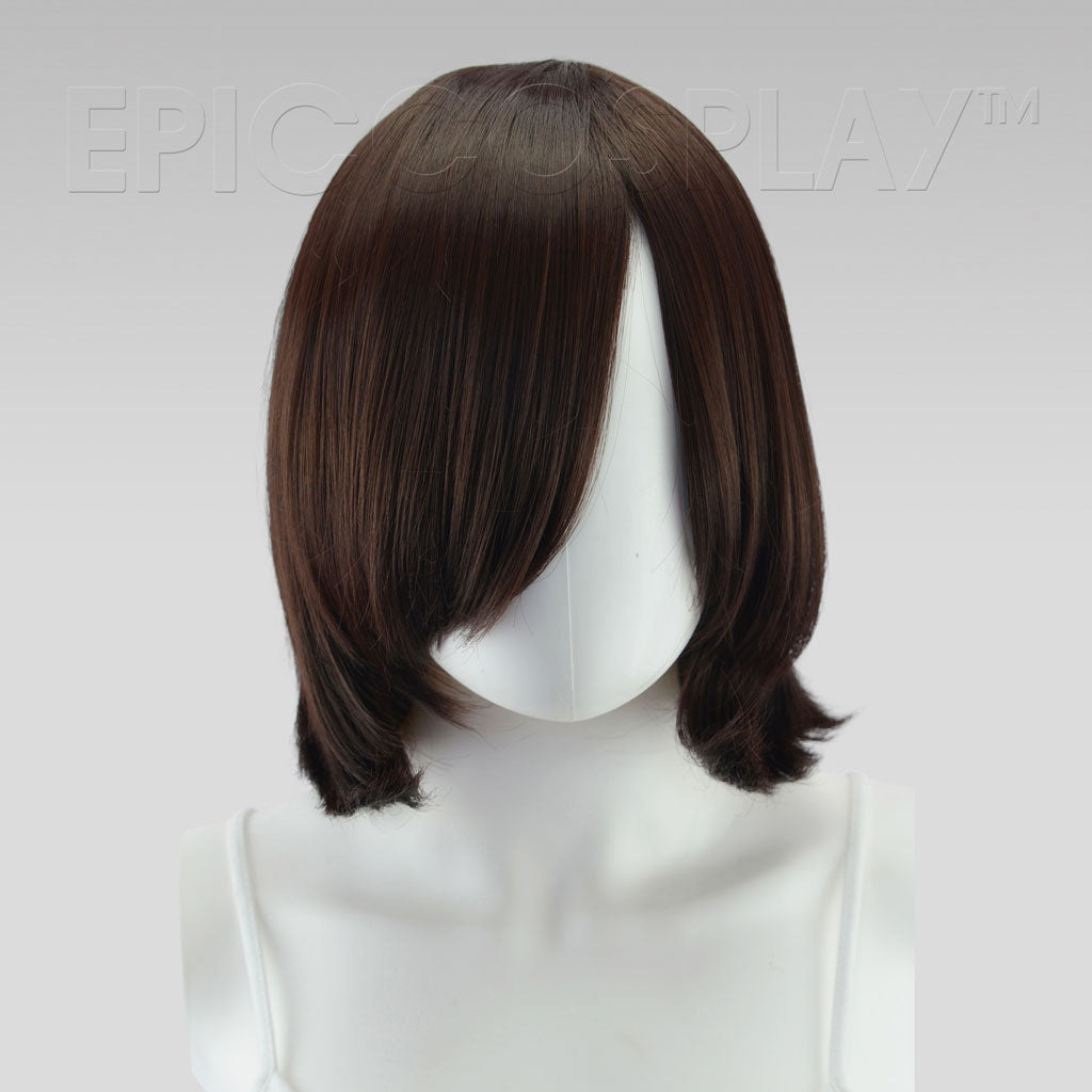 long dark brown cosplay wig