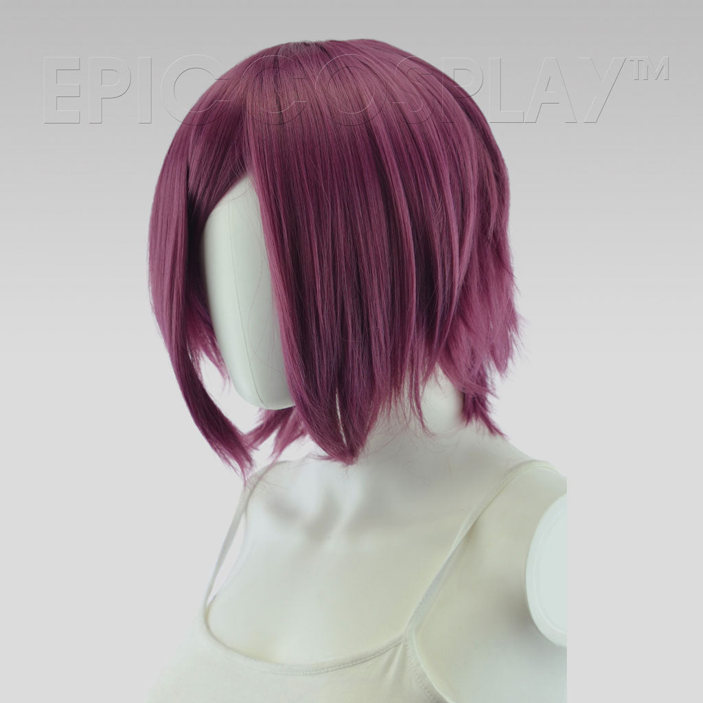 short dark purple cosplay wig